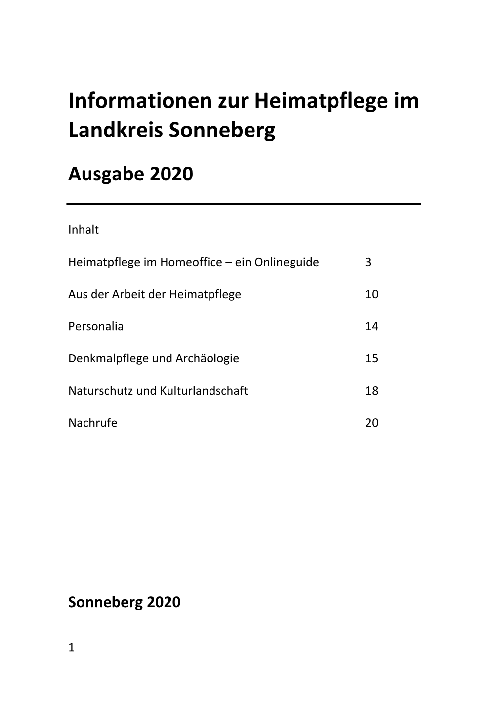 Informationen Zur Heimatpflege Im Landkreis Sonneberg