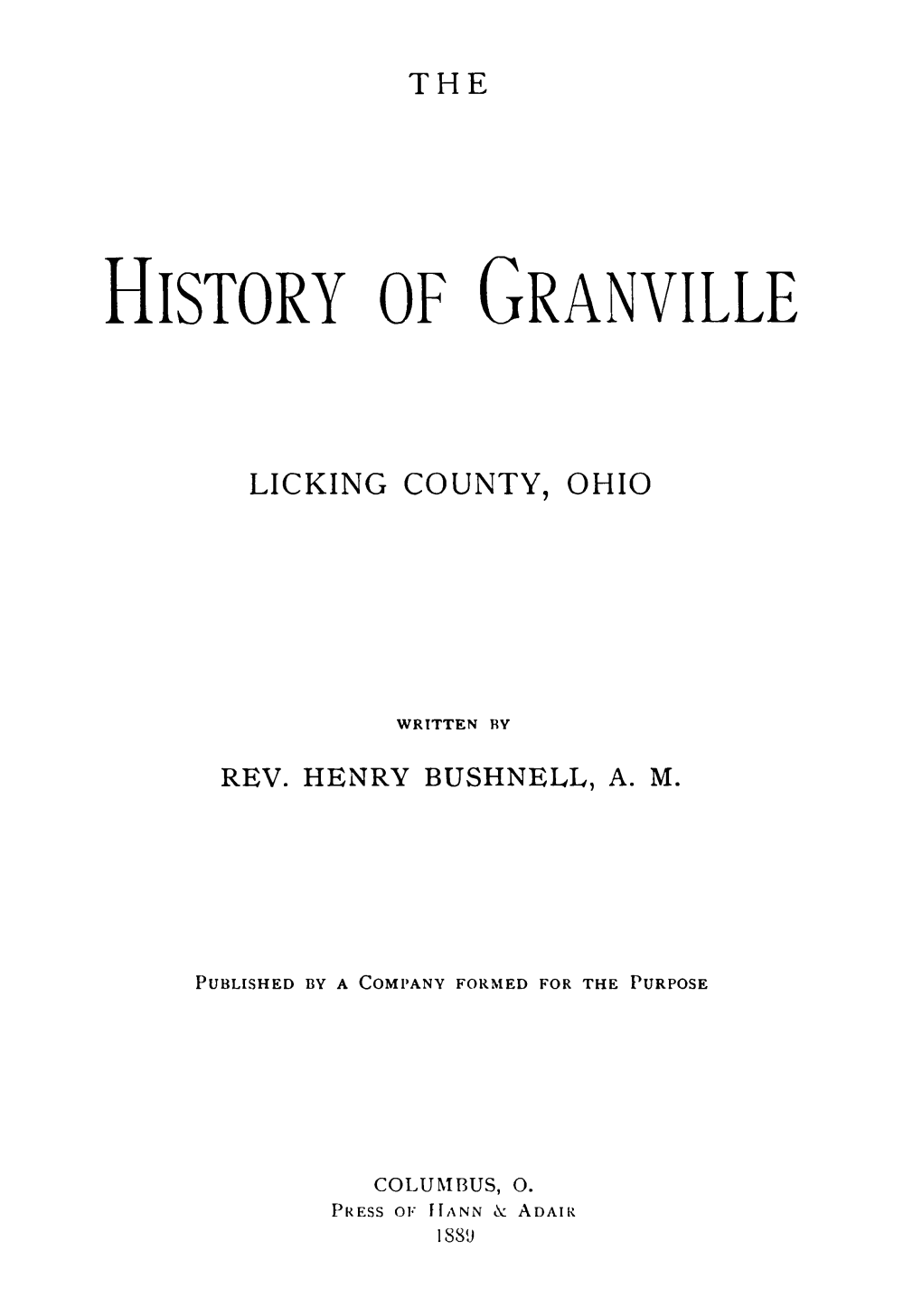 History of Granville