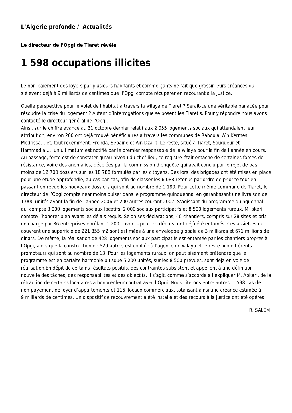 1 598 Occupations Illicites