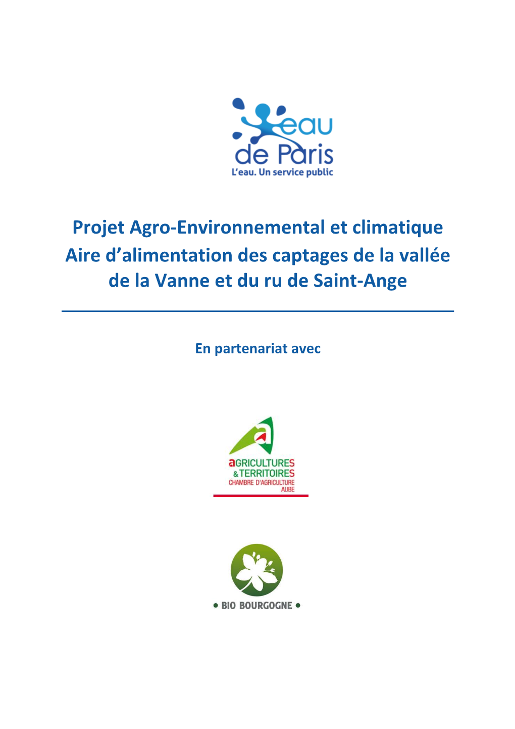 Projet Agro-Environnemental Et Climatique Aire D'alimentation Des