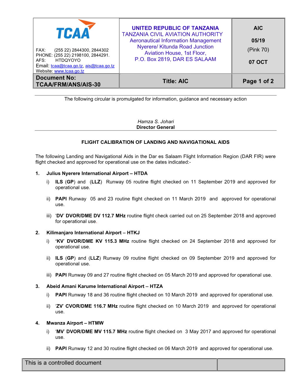 Flight Calibration of Landing and Navigation Aids