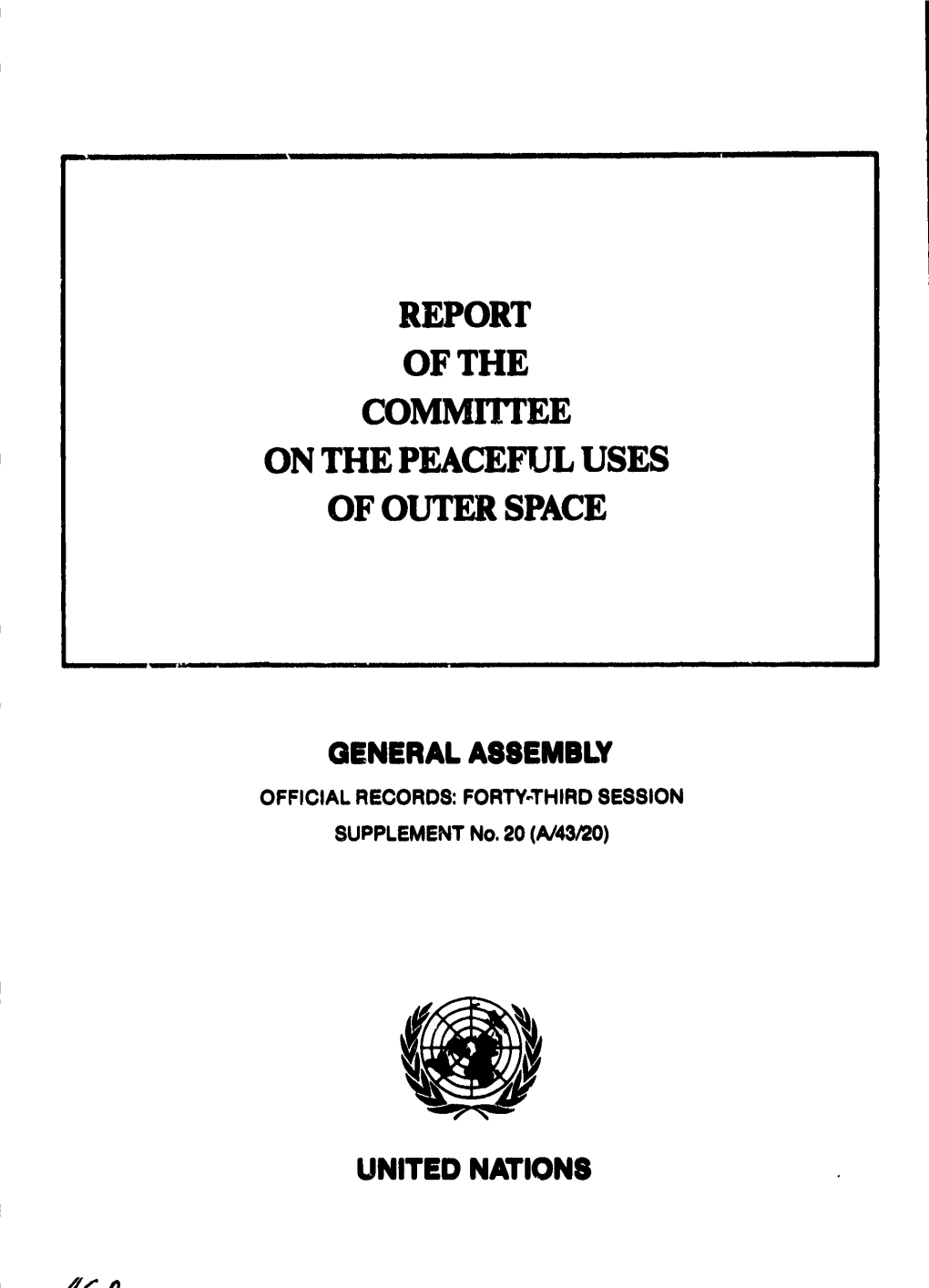 Report of the Commi1tee on the Peaceful Uses of Outer Space