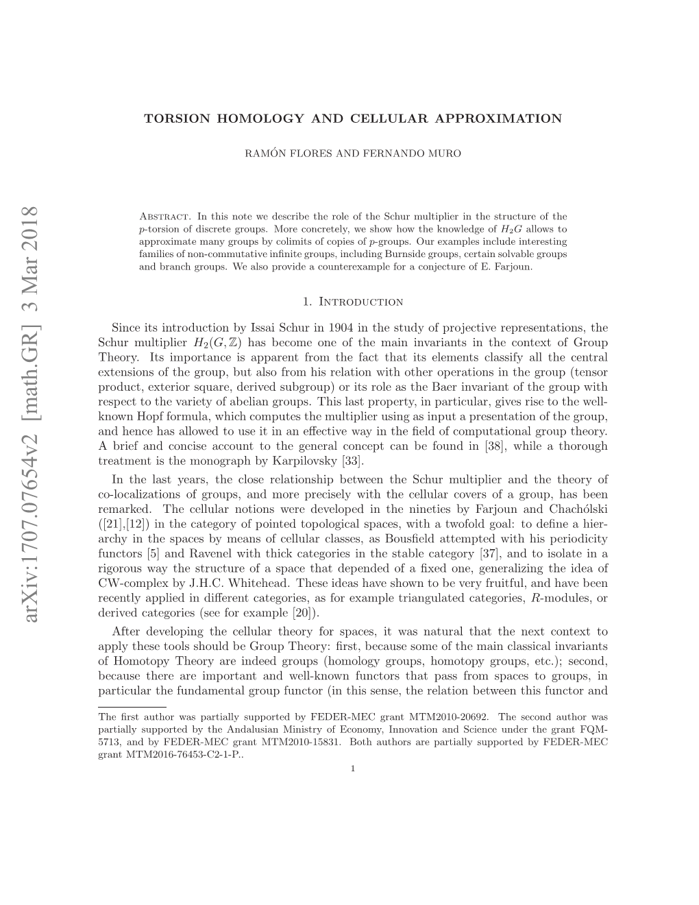 Torsion Homology and Cellular Approximation 11