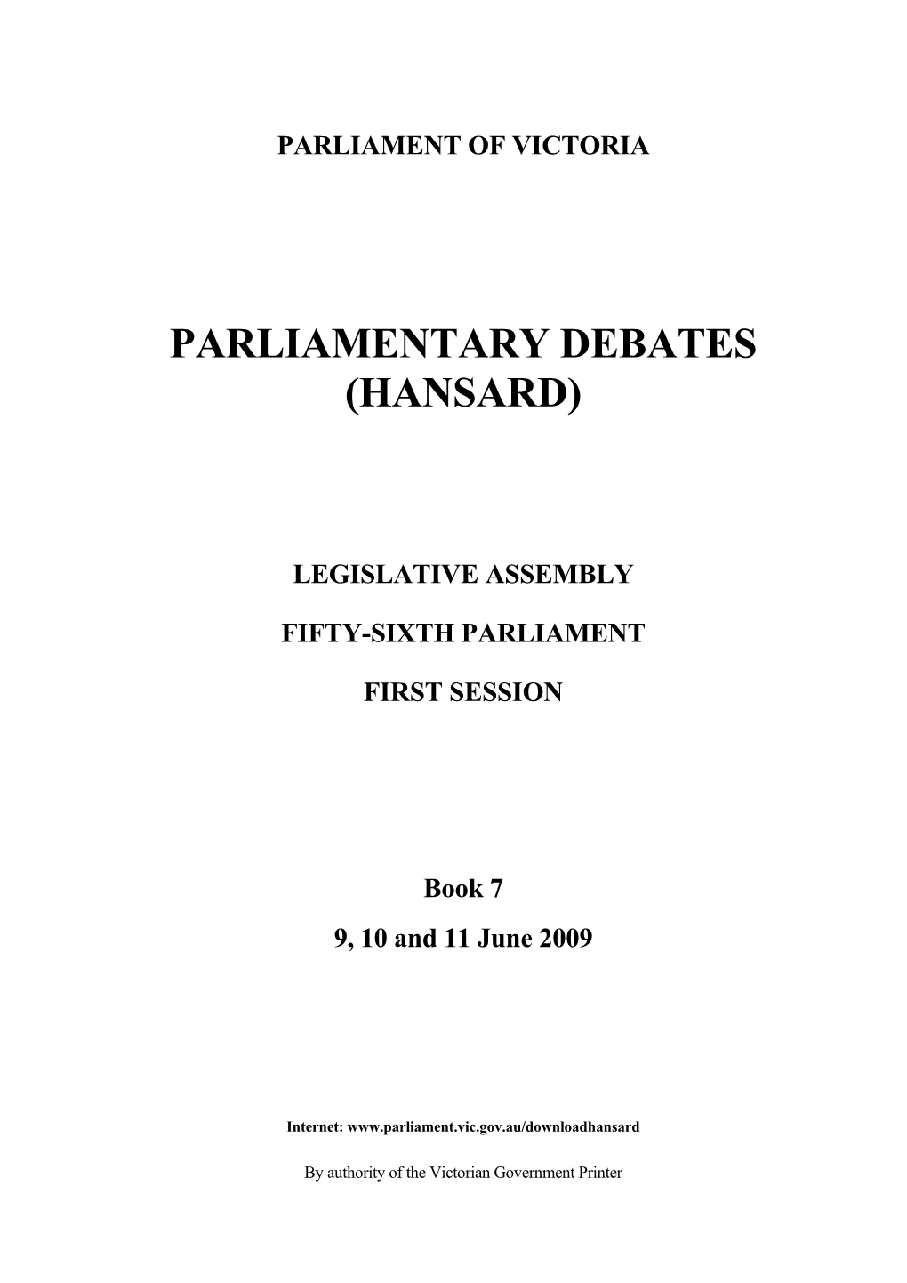 Parliamentary Debates (Hansard)