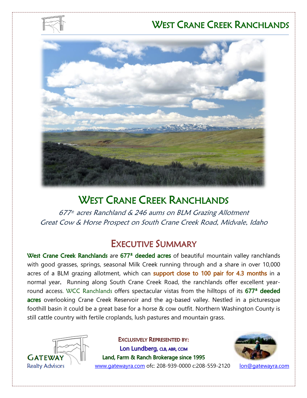West Crane Creek Ranchlands