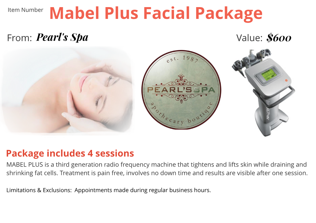 Item Number Mabel Plus Facial Package