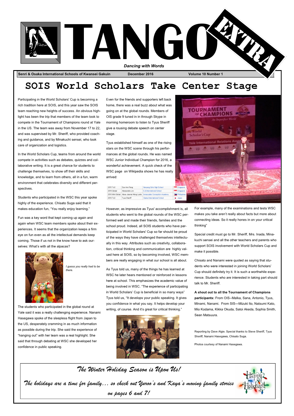 SOIS World Scholars Take Center Stage