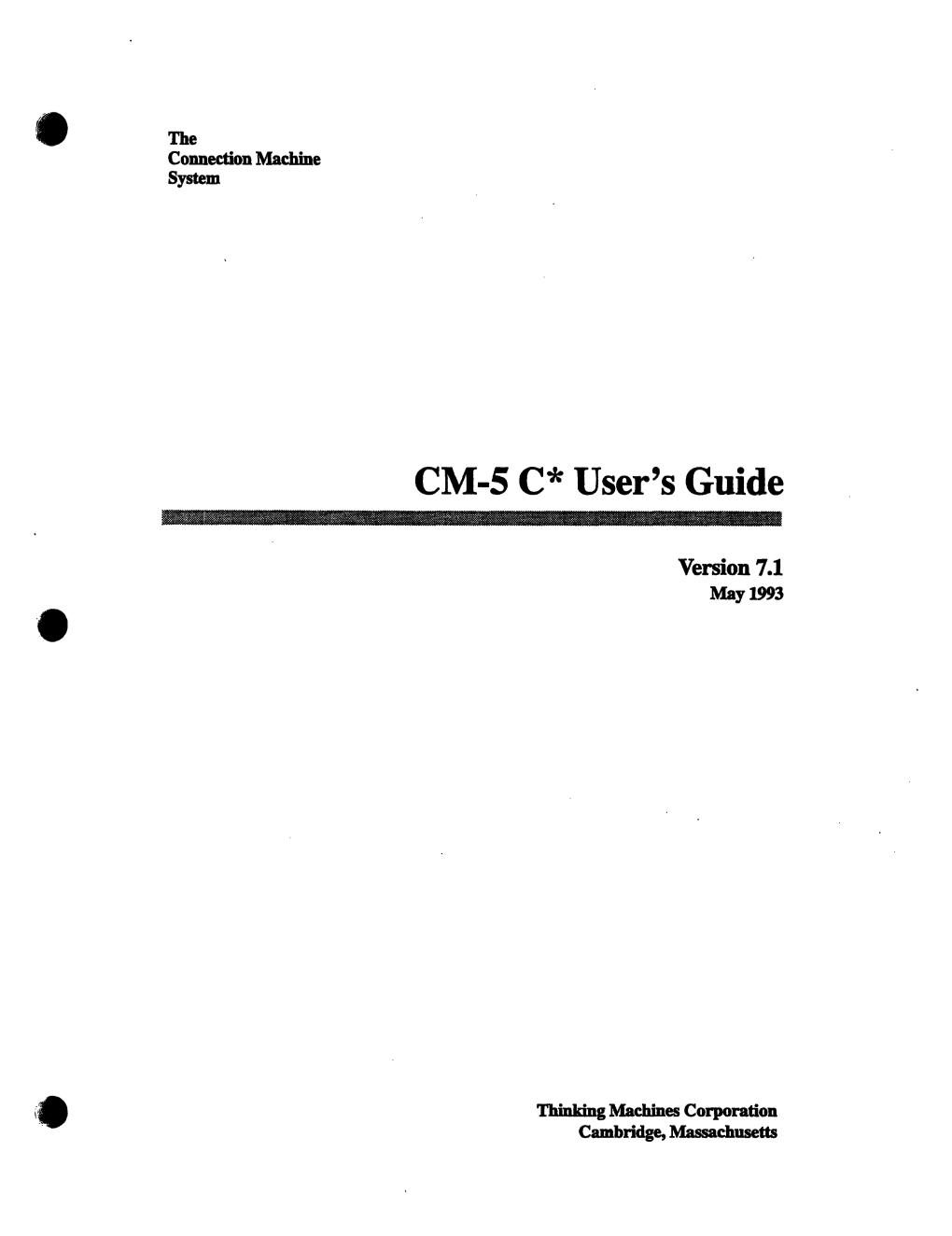 CM-5 C* User's Guide
