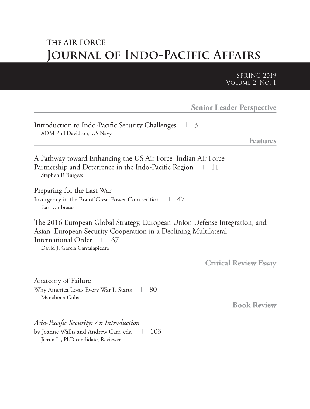 Journal of Indo-Pacific Affairs