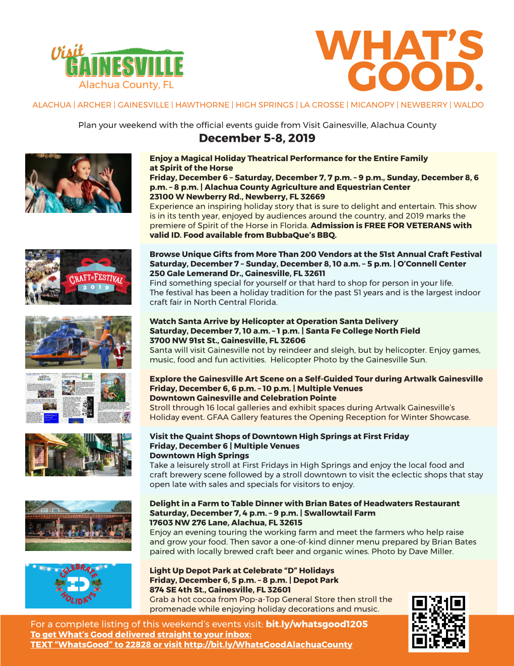 Whats Good Events Guide December 5-8 2019 Gainesville and Alachua