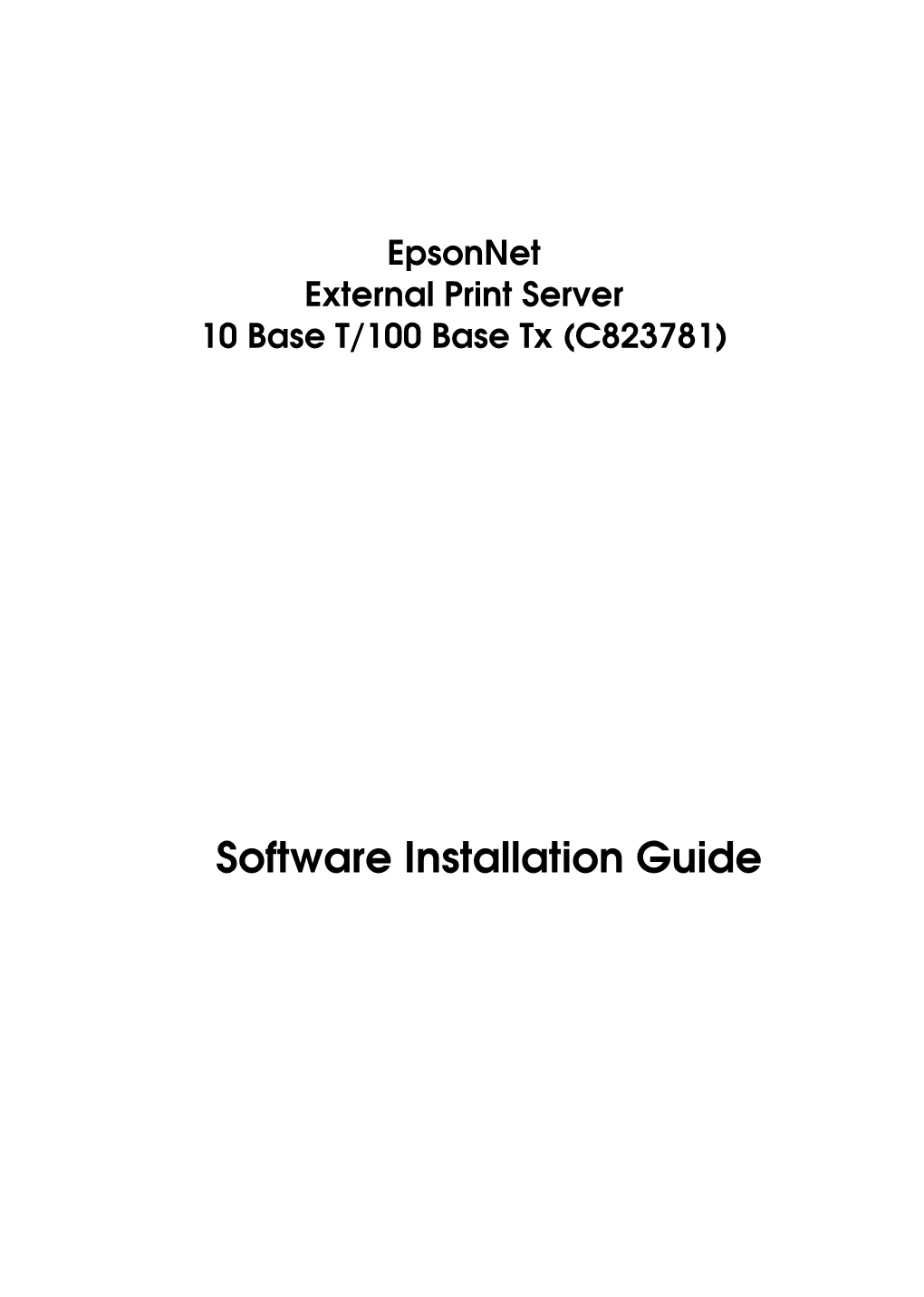 C823781 (Epsonnet 10/100Base-TX External Print Server)