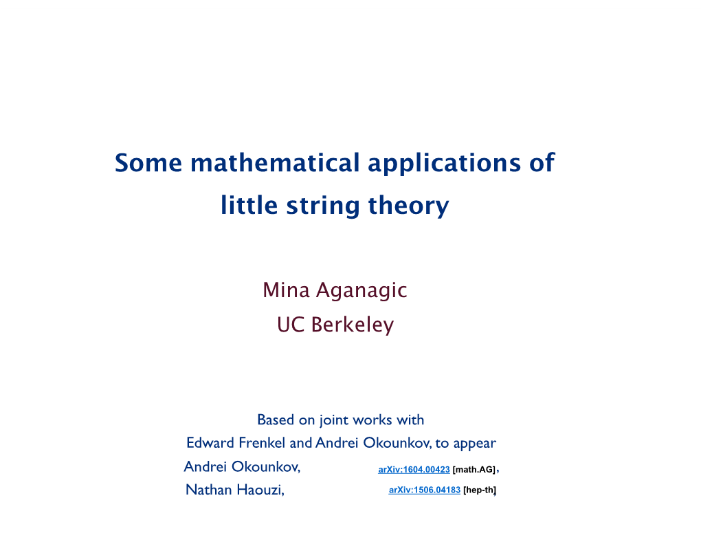 Some Mathematical Applications of Little String Theory