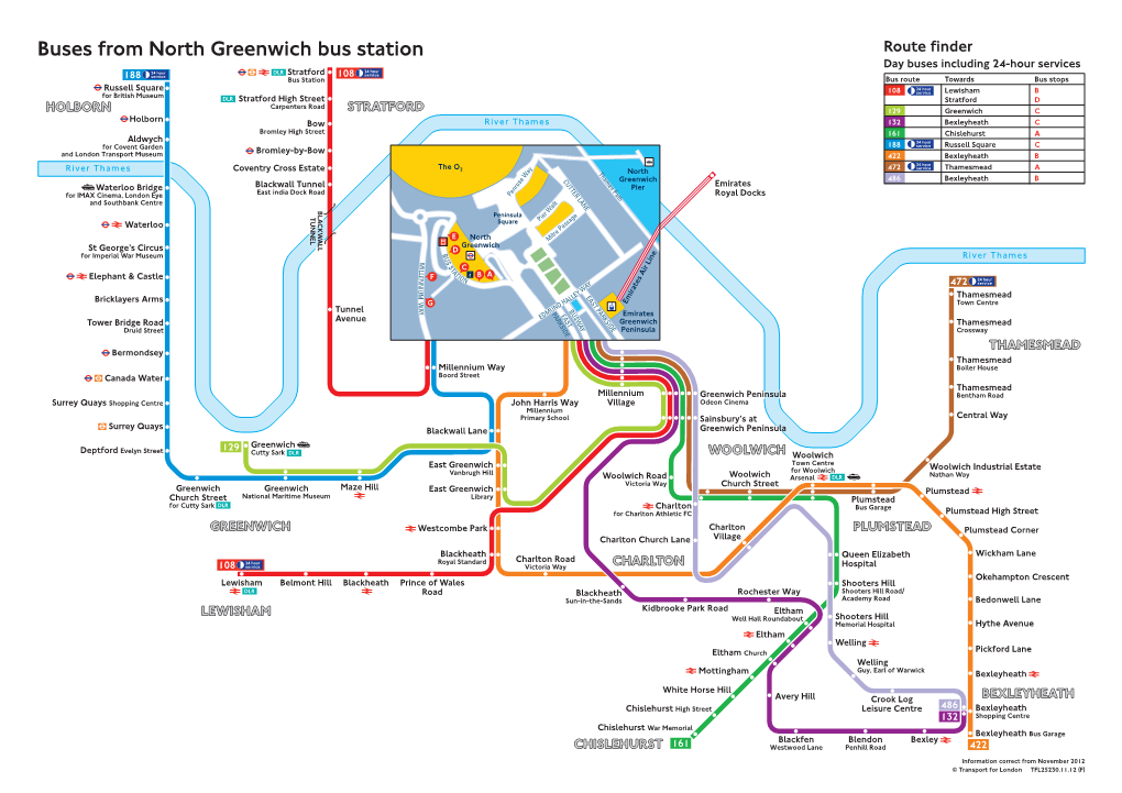 Buses from North Greenwich Bus Station