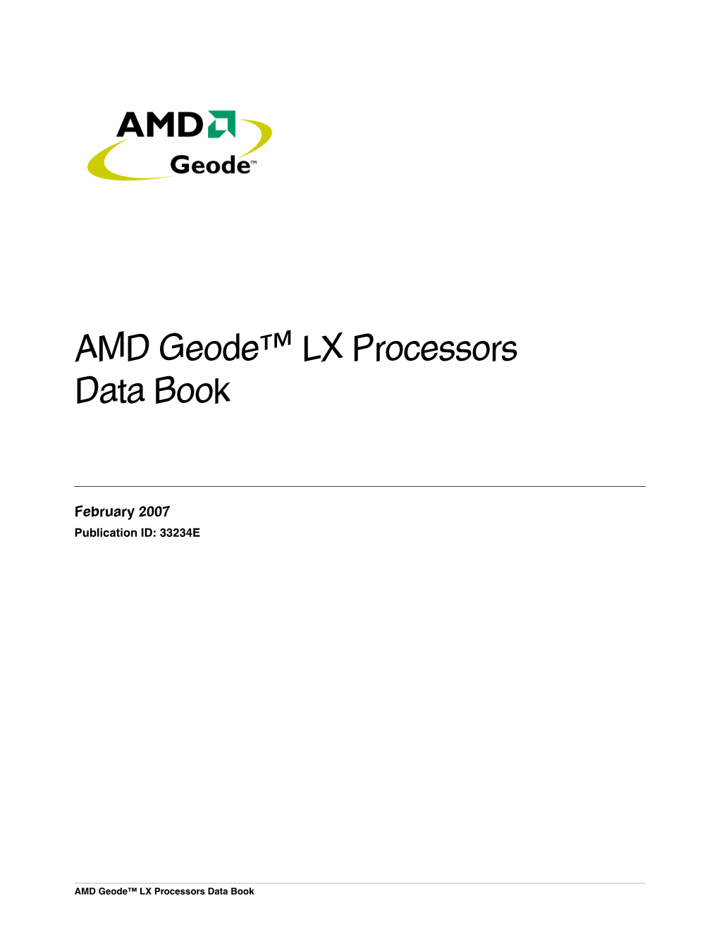 AMD Geode™ LX Processors Data Book