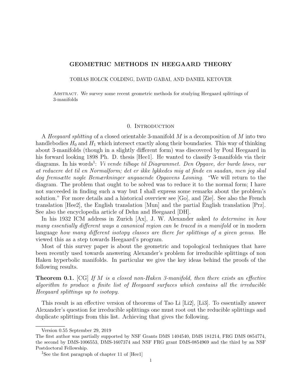 Geometric Methods in Heegaard Theory