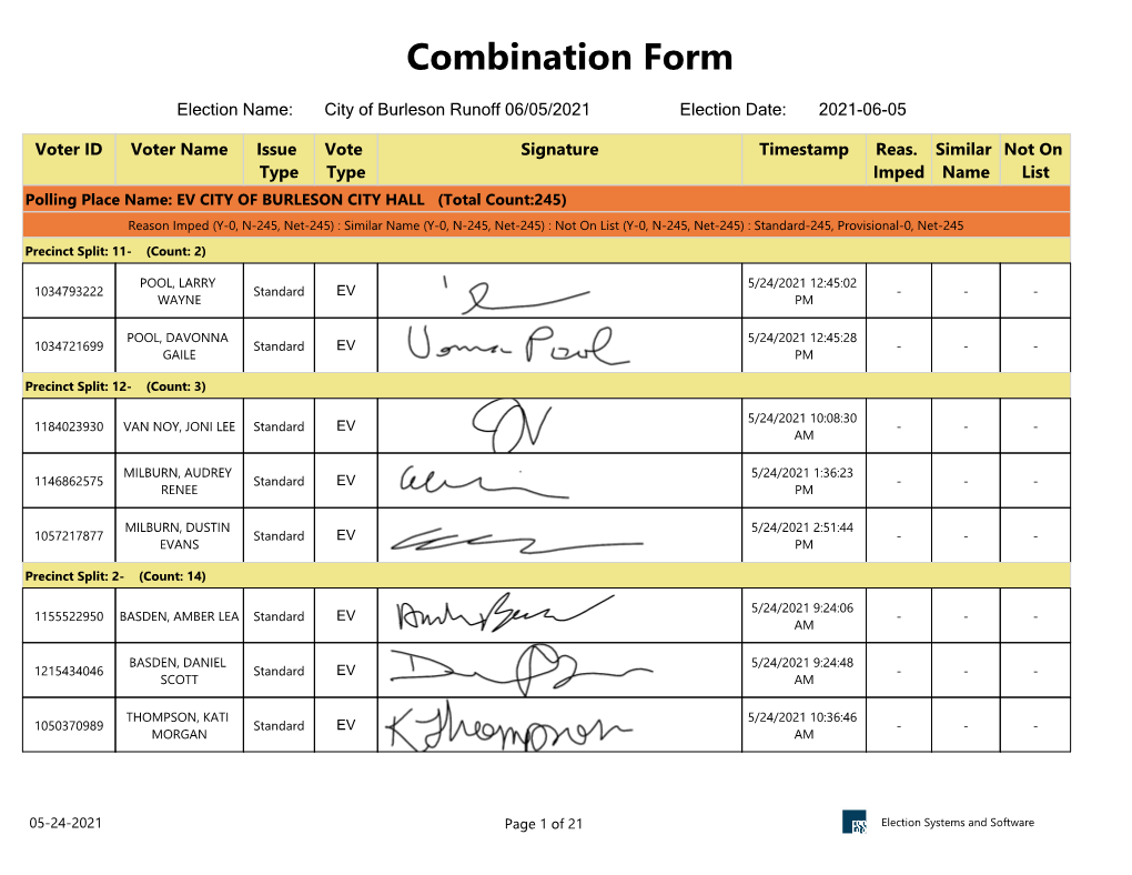 Combination Form