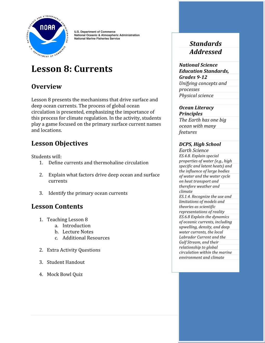 Lesson 8: Currents