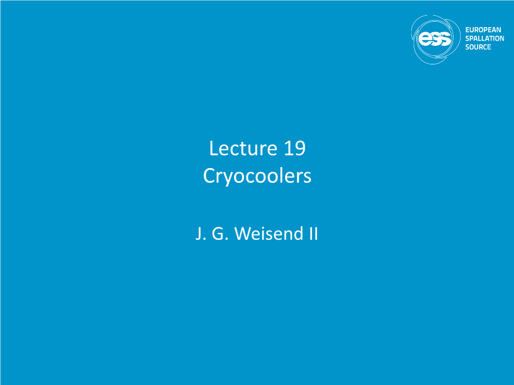 Lecture 19 Cryocoolers