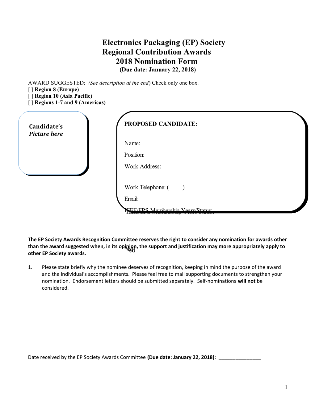 IEEE-USA Nomination Form