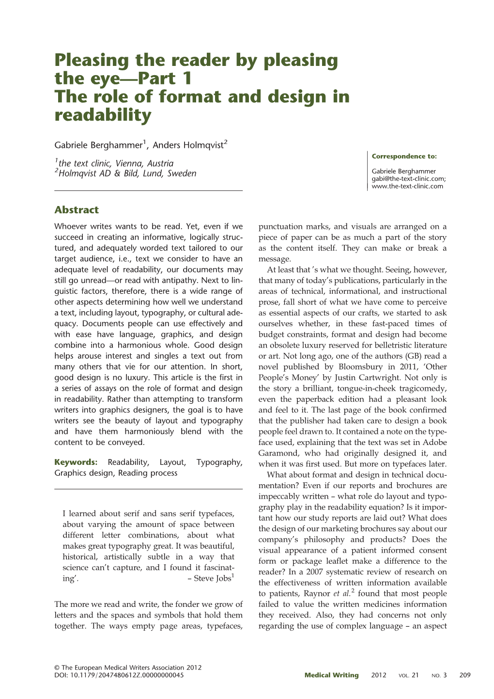 </Break>The Role of Format and Design in Readability