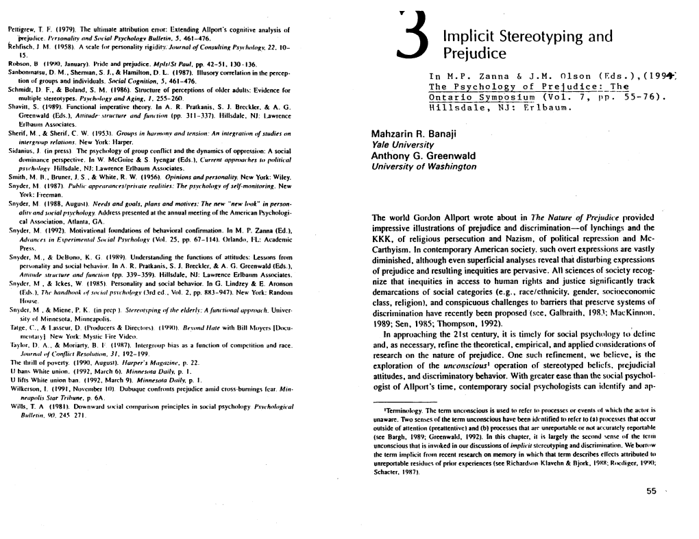 Implicit Stereotyping and Prejudice '63