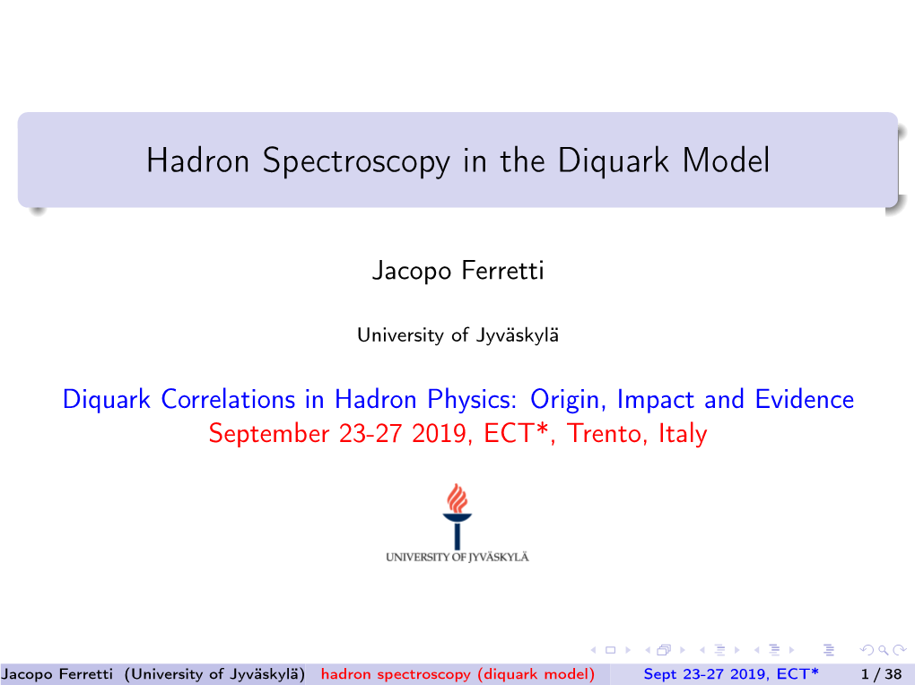 Hadron Spectroscopy in the Diquark Model