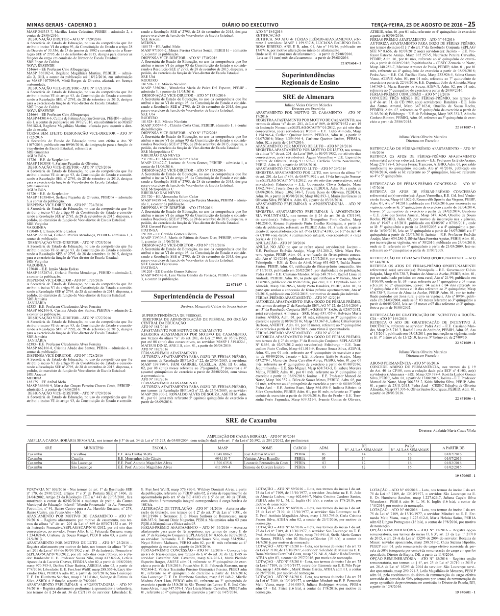 Superintendência De Pessoal Superintendências Regionais De