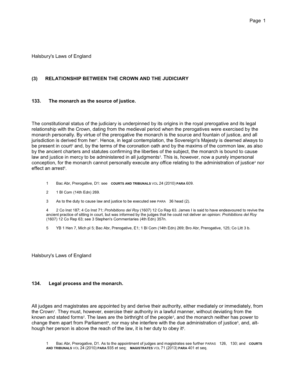 Page 1 Halsbury's Laws of England (3) RELATIONSHIP BETWEEN THE