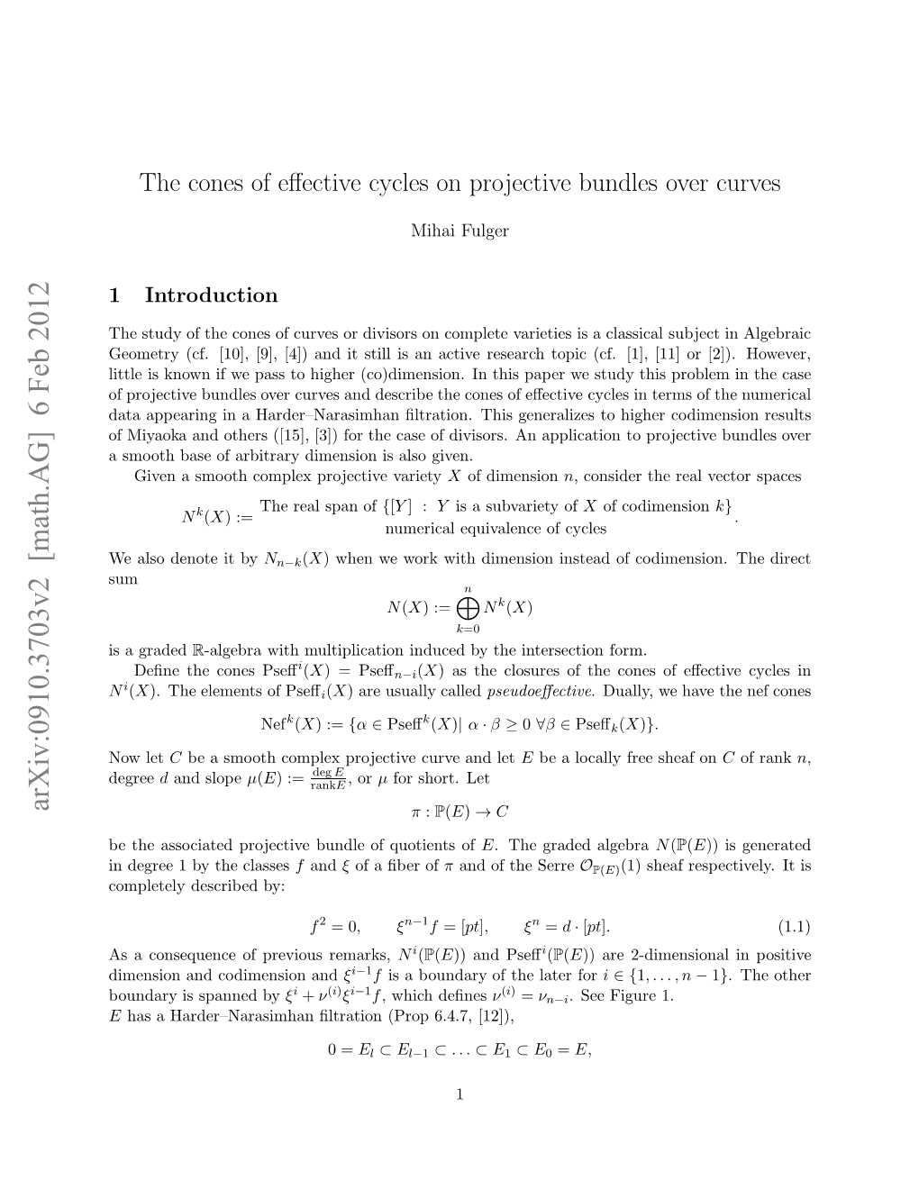 The Cones of Effective Cycles on Projective Bundles Over Curves