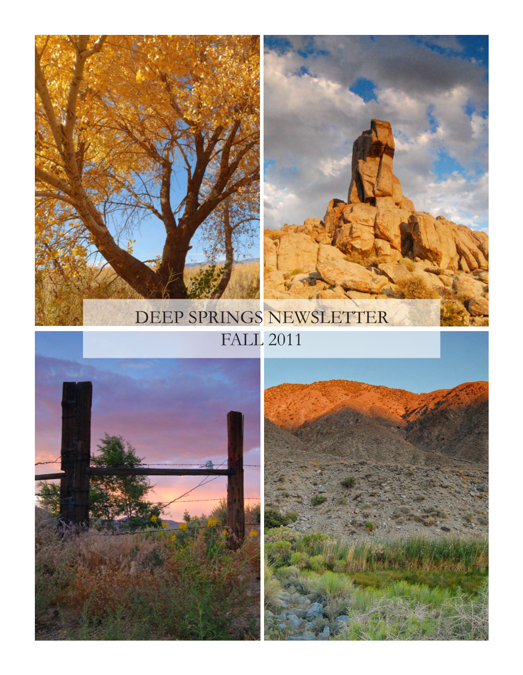 Deep Springs Newsletter Fall 2011 Visiting Professors