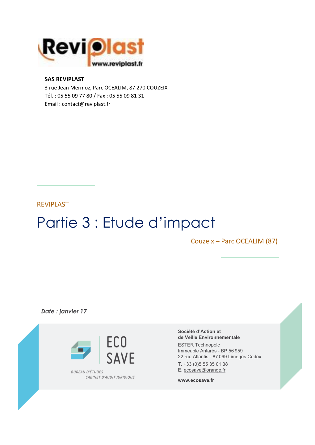 Partie 3 : Etude D’Impact