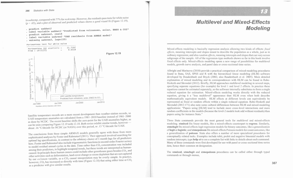 Multilevel and Mixed-Effects Modeling 391
