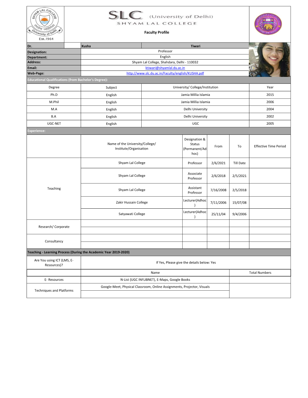 Faculty Profile