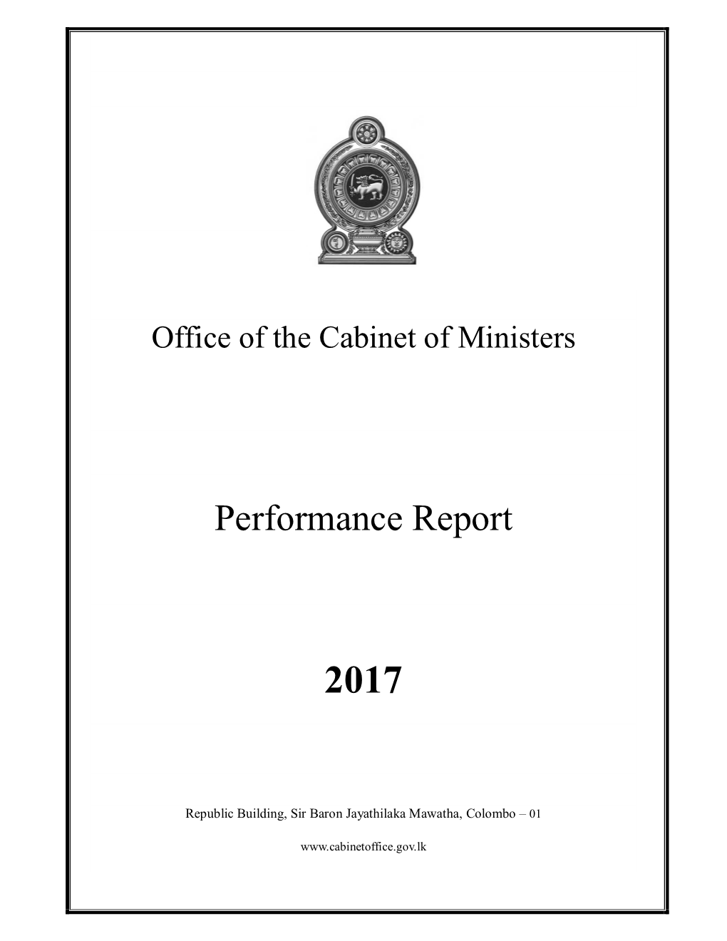 Office of the Cabinet of Ministers Performance Report - 2017