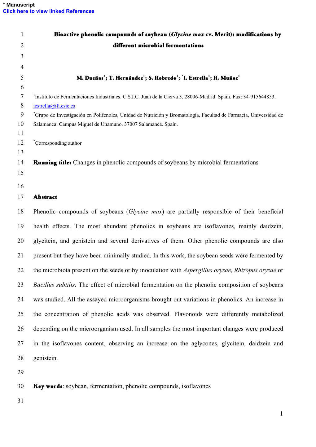 1 1 2 3 4 5 6 7 Bioactive Phenolic Compounds of Soybean