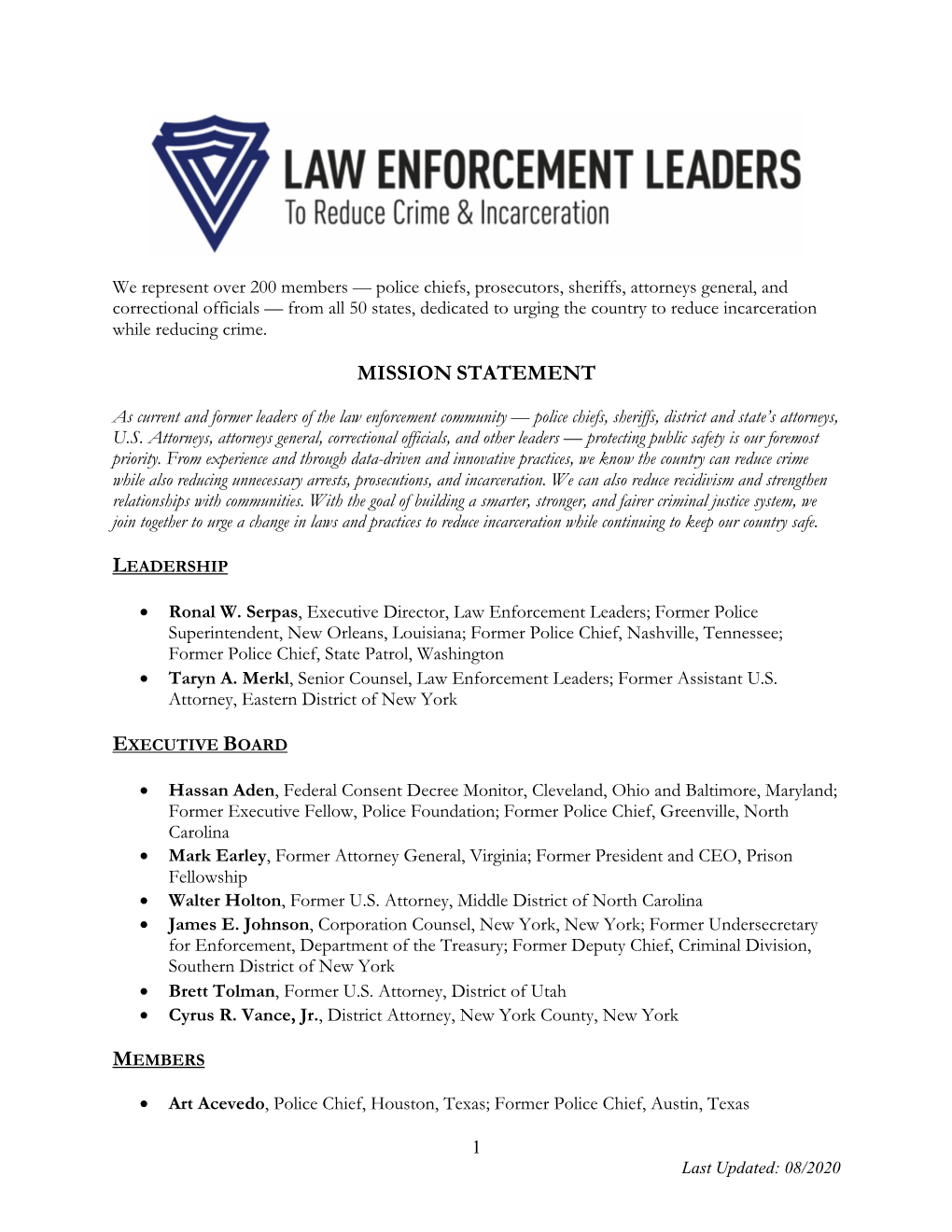 Police Chiefs, Prosecutors, Sheriffs, Attorneys General