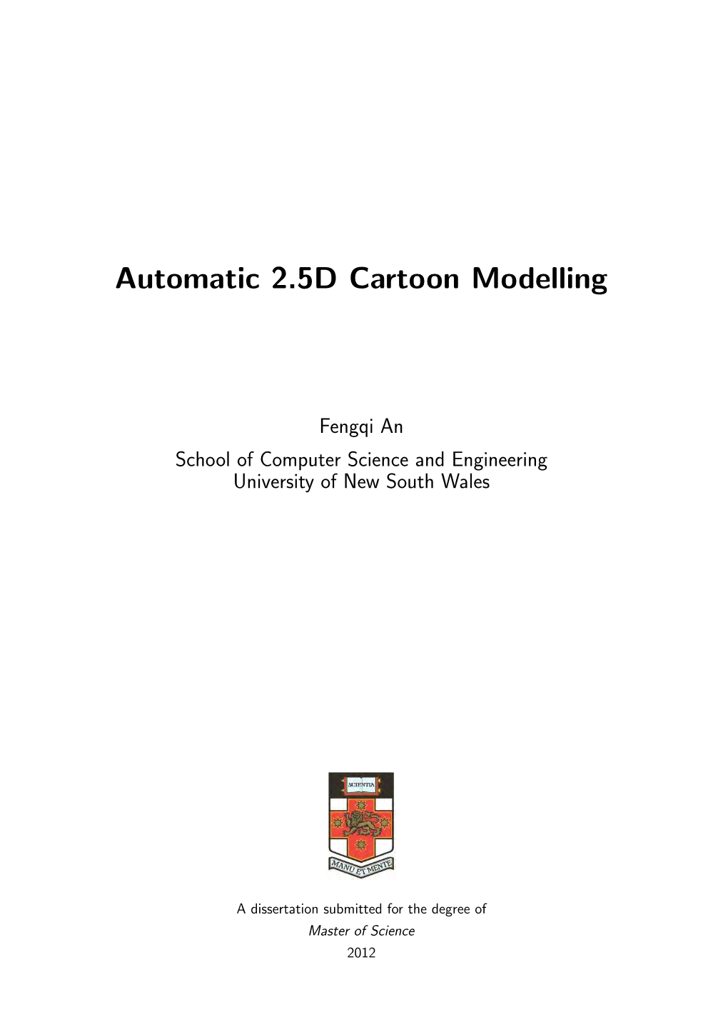 Automatic 2.5D Cartoon Modelling