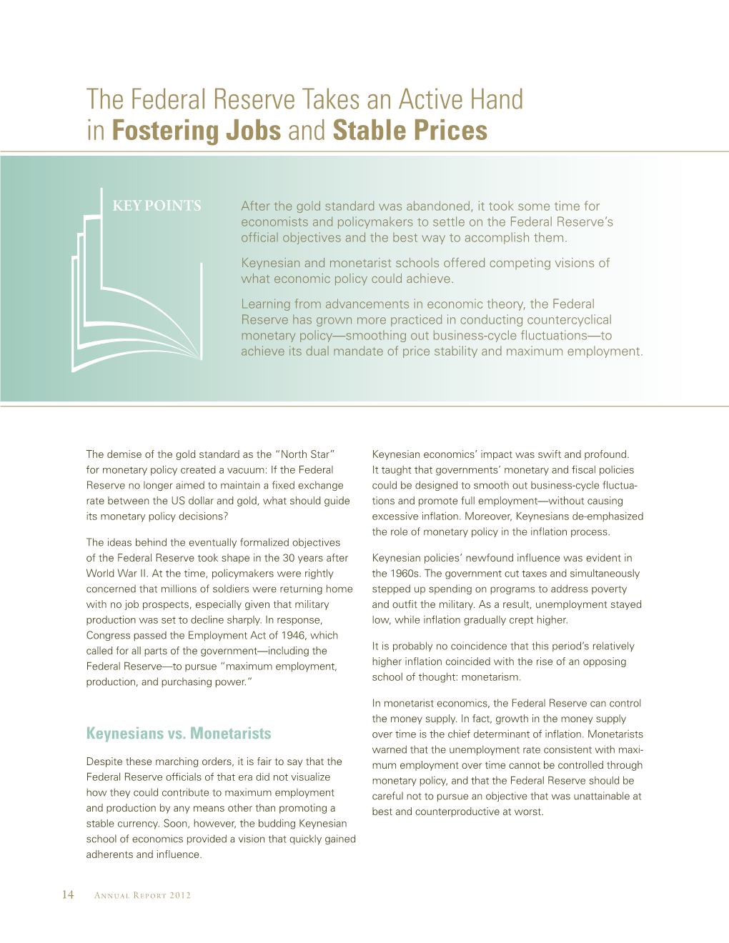 Jobs and Stable Prices