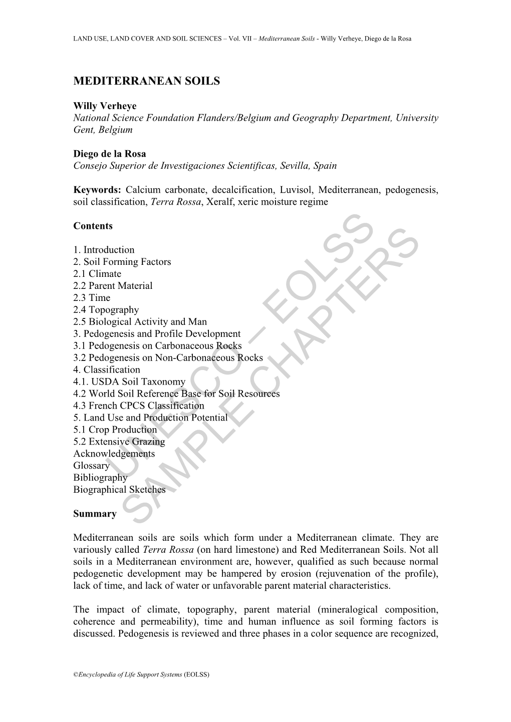 Mediterranean Soils - Willy Verheye, Diego De La Rosa