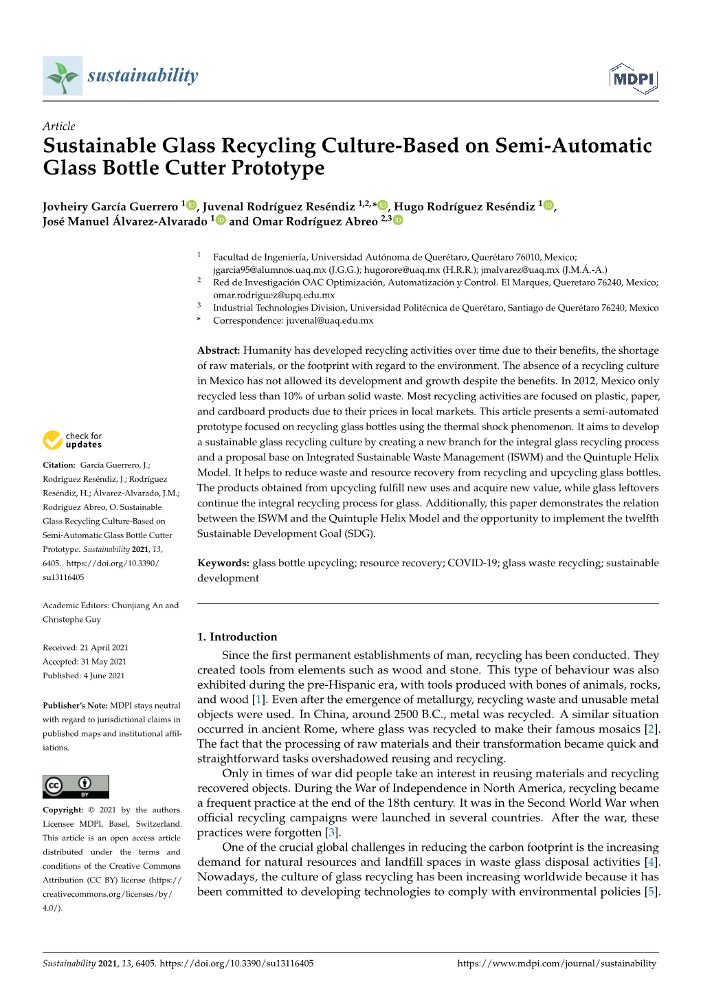 Sustainable Glass Recycling Culture-Based on Semi-Automatic Glass Bottle Cutter Prototype