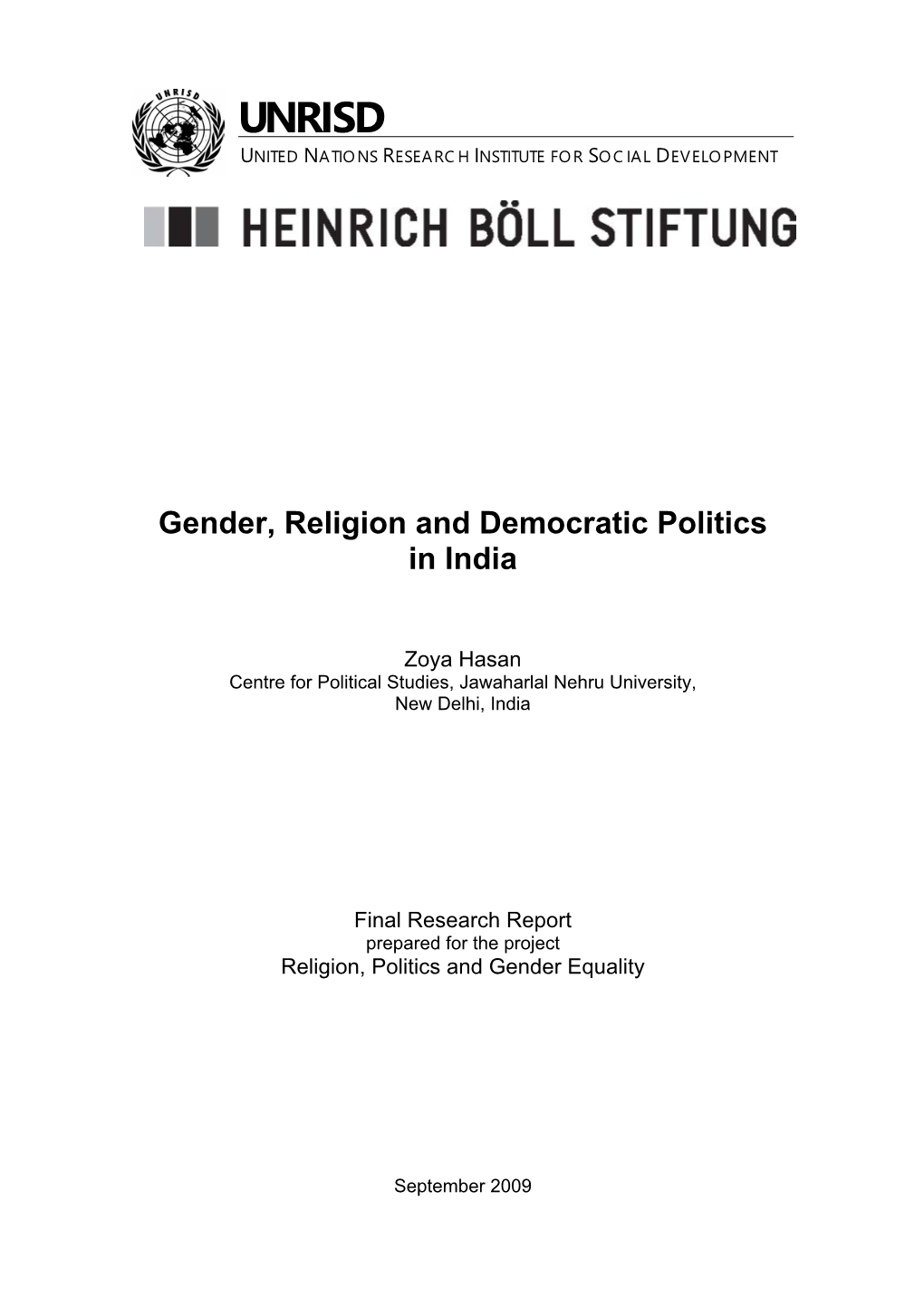 Gender, Religion and Democratic Politics in India