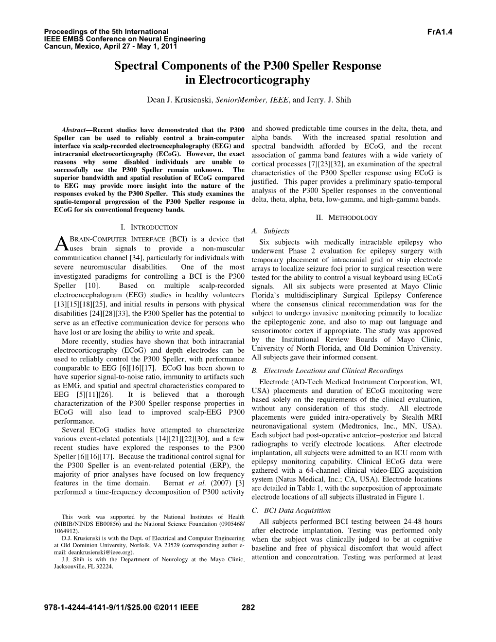 Spectral Components of the P300 Speller Response in Electrocorticography