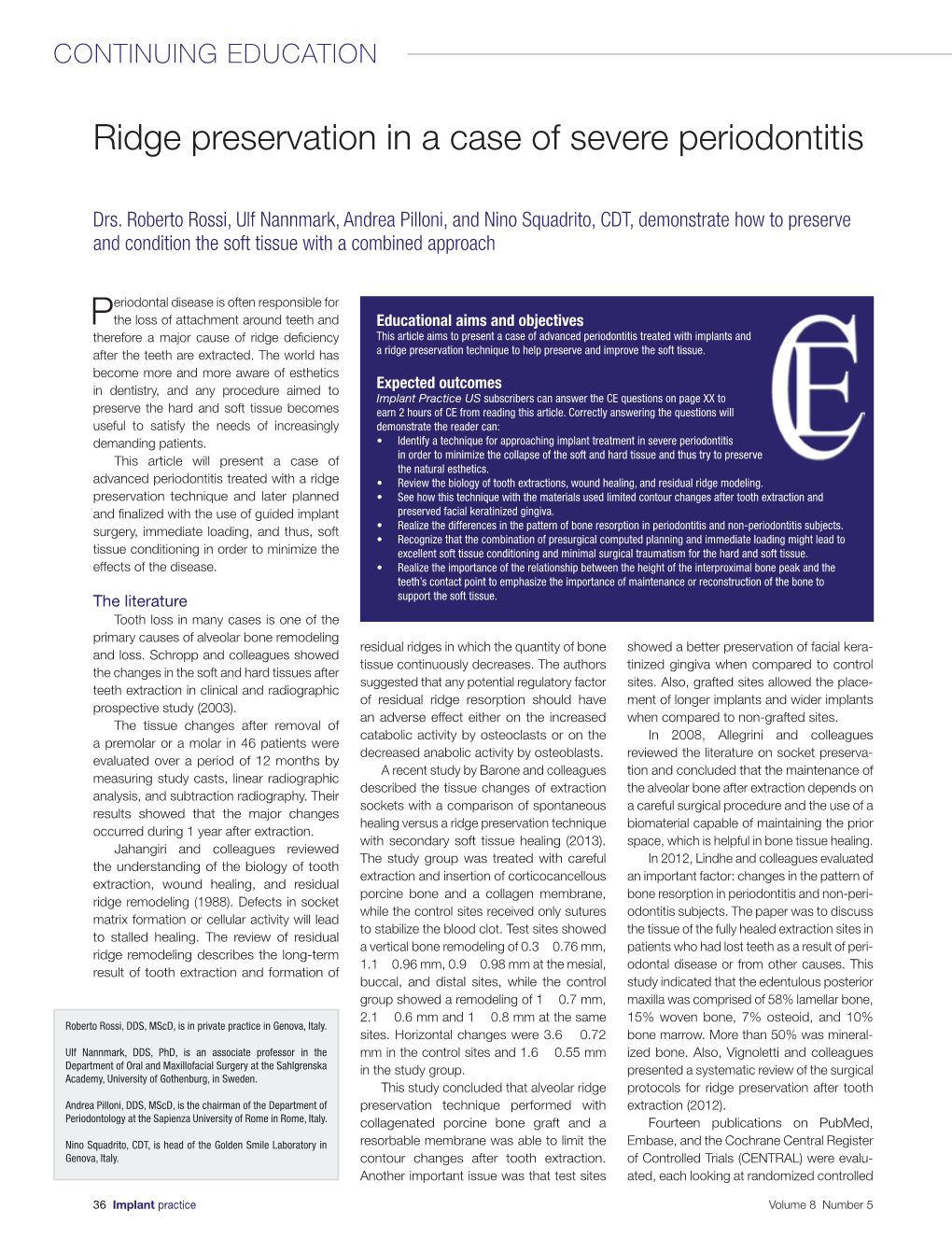 Ridge Preservation in a Case of Severe Periodontitis