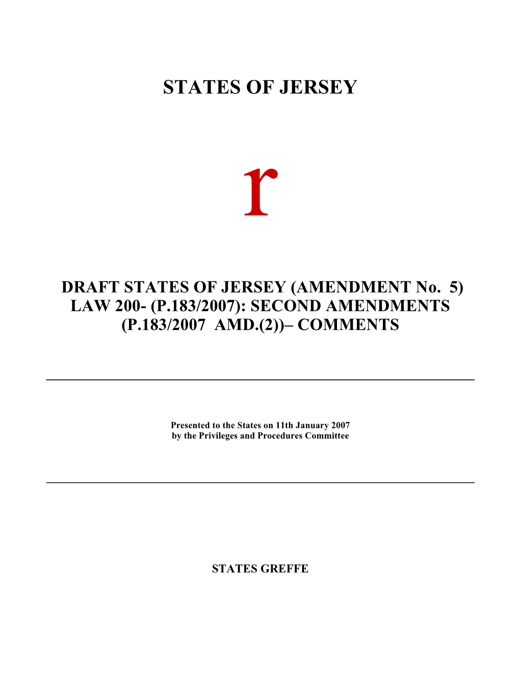 STATES of JERSEY R