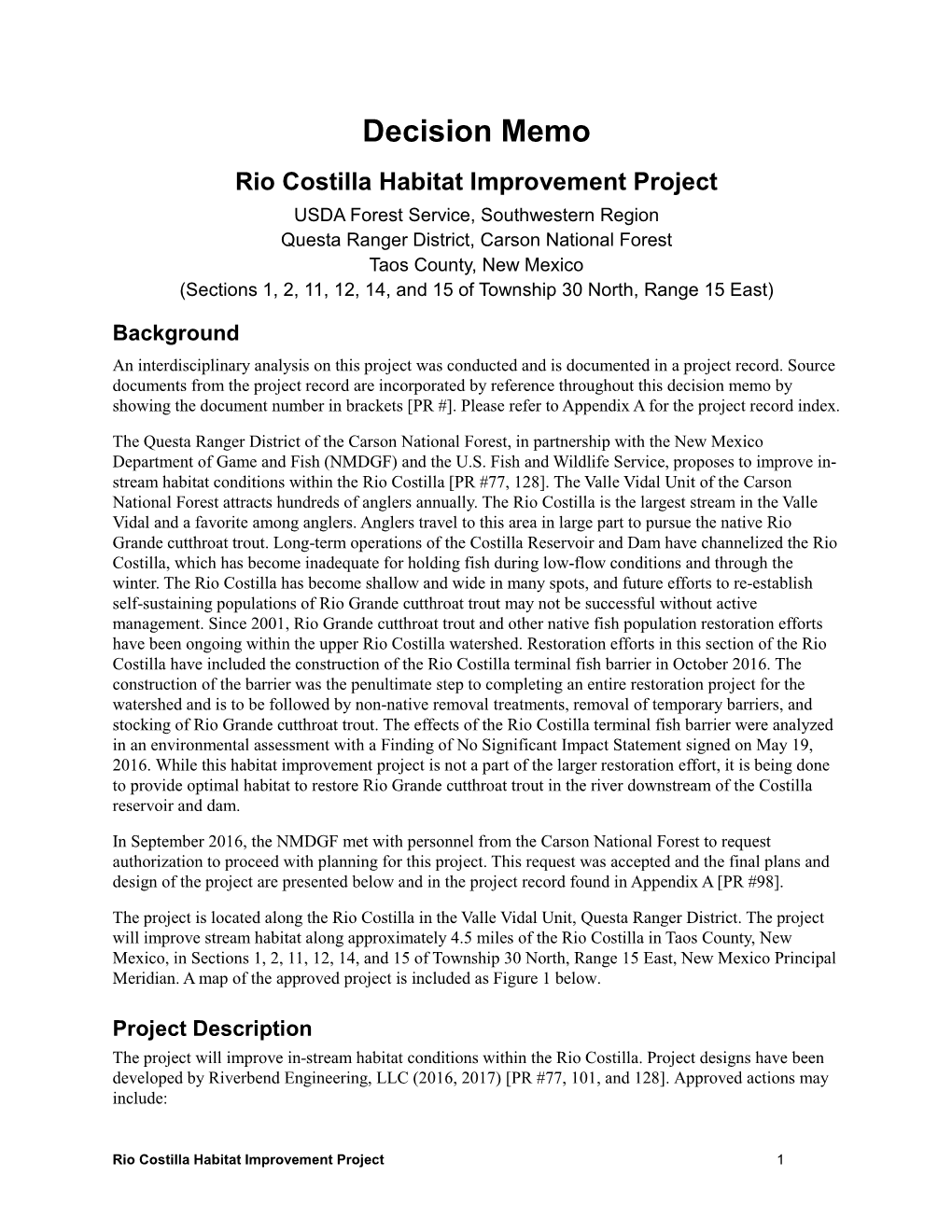 Rio Costilla Habitat Improvement Project