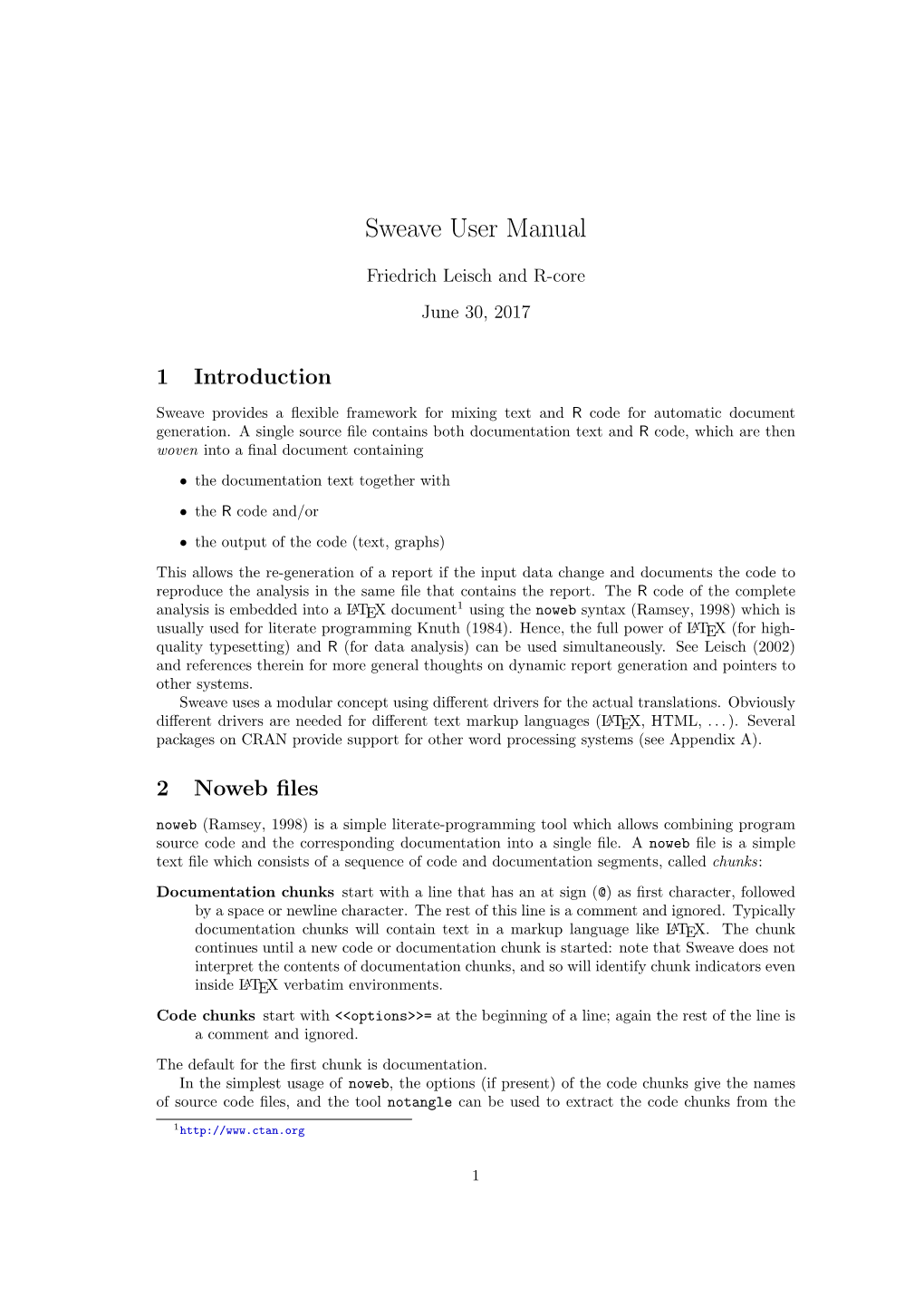 Sweave User Manual