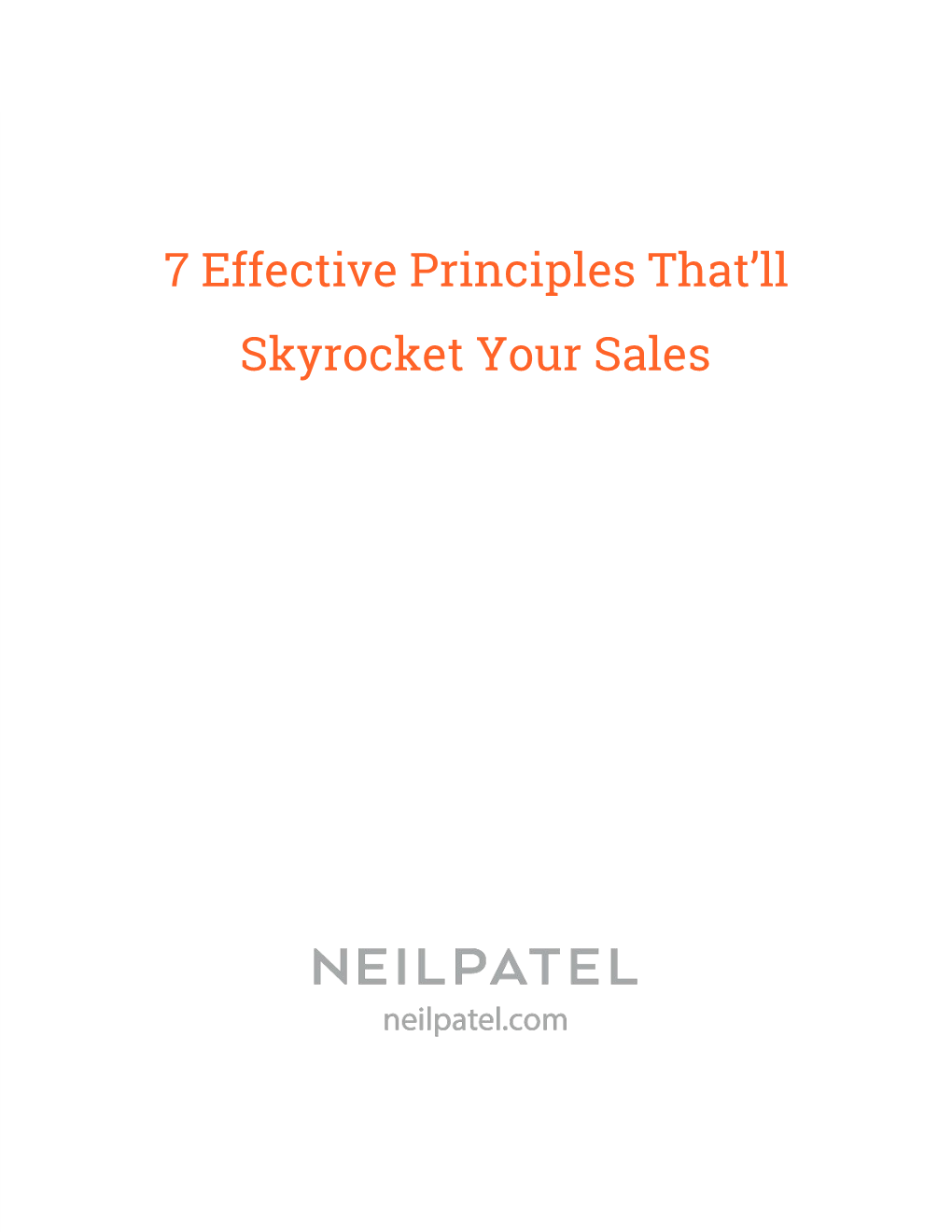 7 Effective Principles That'll Skyrocket Your Sales