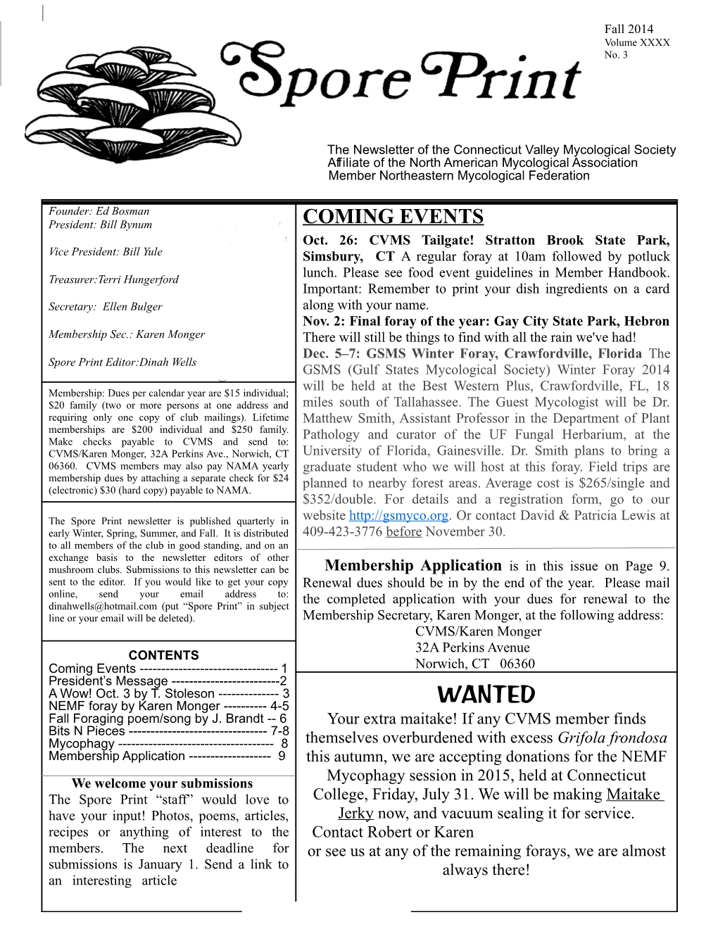 2014 Fall Spore Print [Pdf]