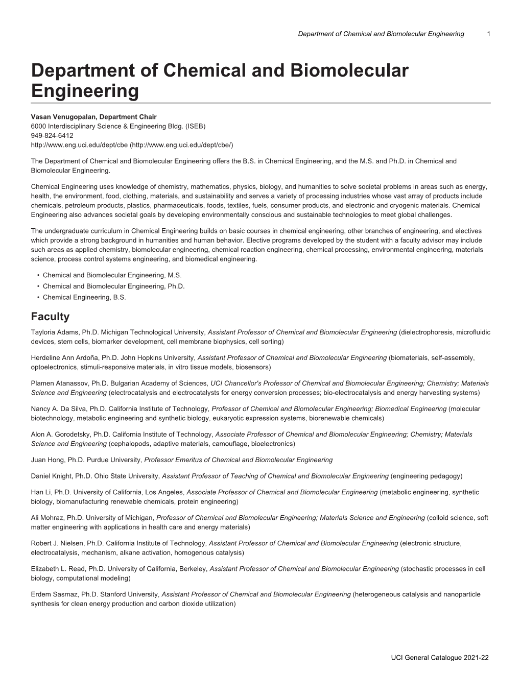 Department of Chemical and Biomolecular Engineering 1