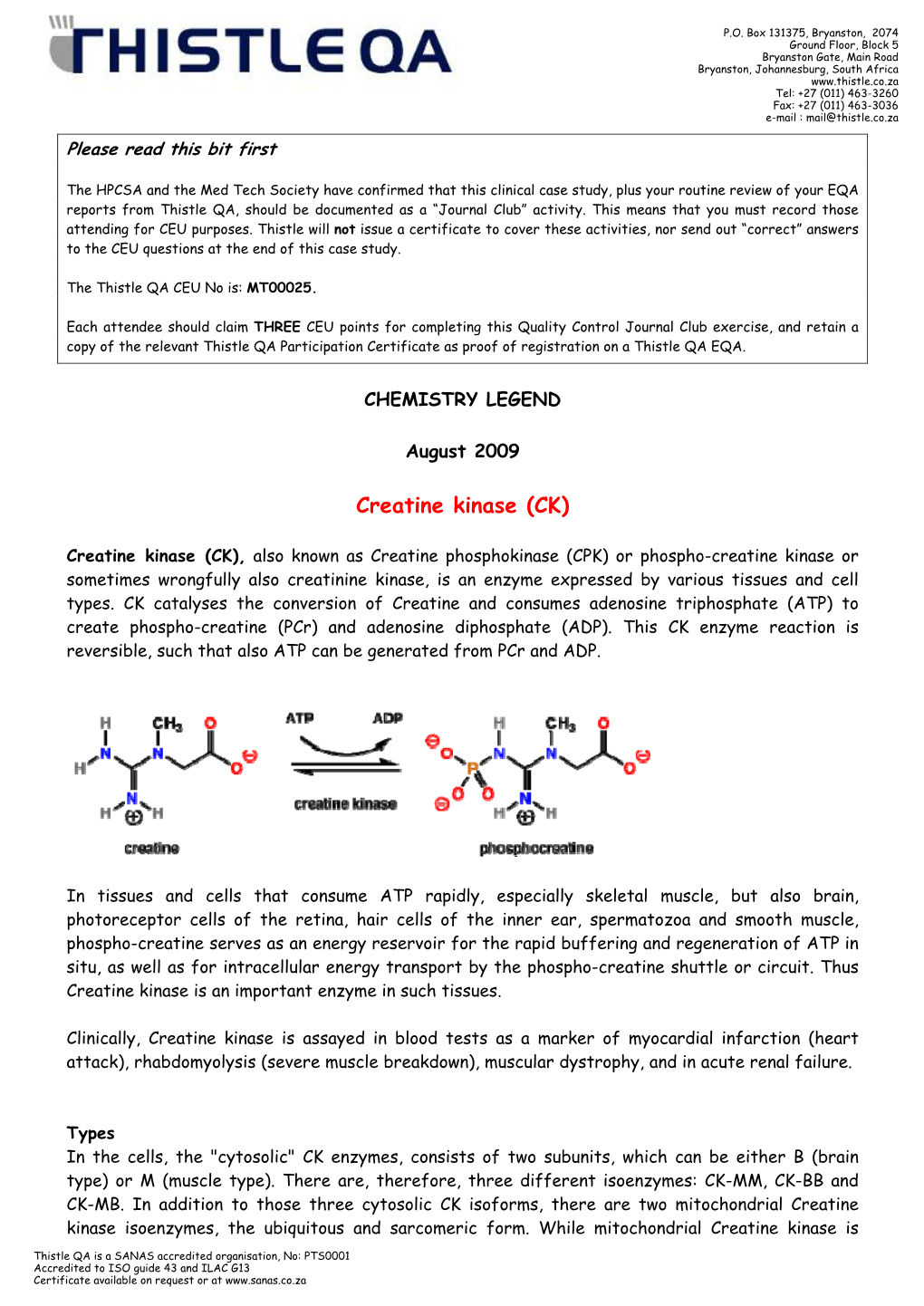 Creatine Kinase (CK)